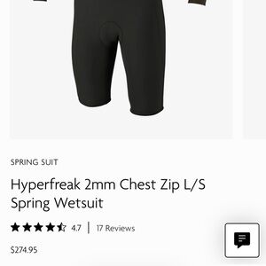 O'Neill Men's Black long sleeve spring suit